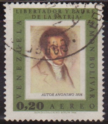 Venezuela 1966 Scott C939 Sello º Simon Bolivar de Autor Anonimo 0,20c 